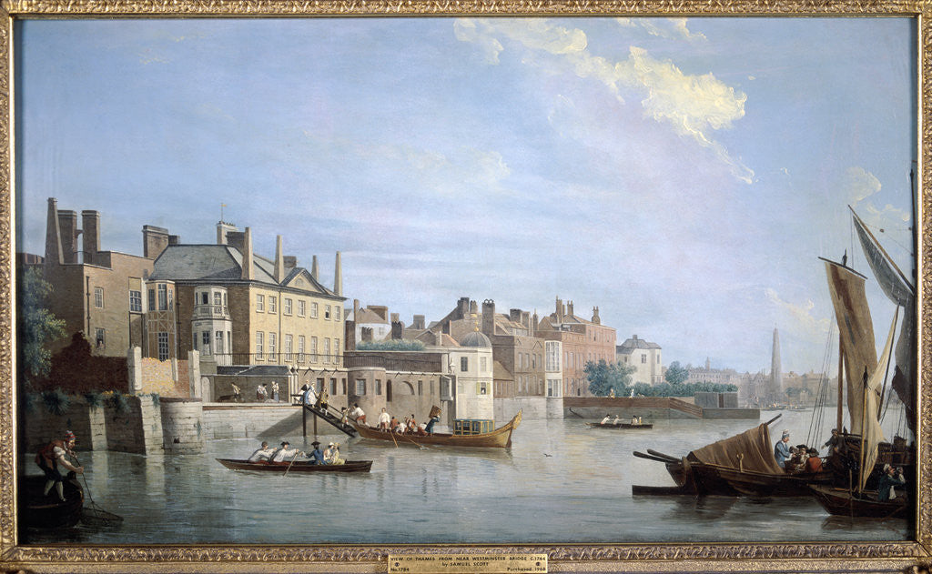 Detail of The Thames with Montagu House, from near Westminster Bridge, London by Samuel Scott