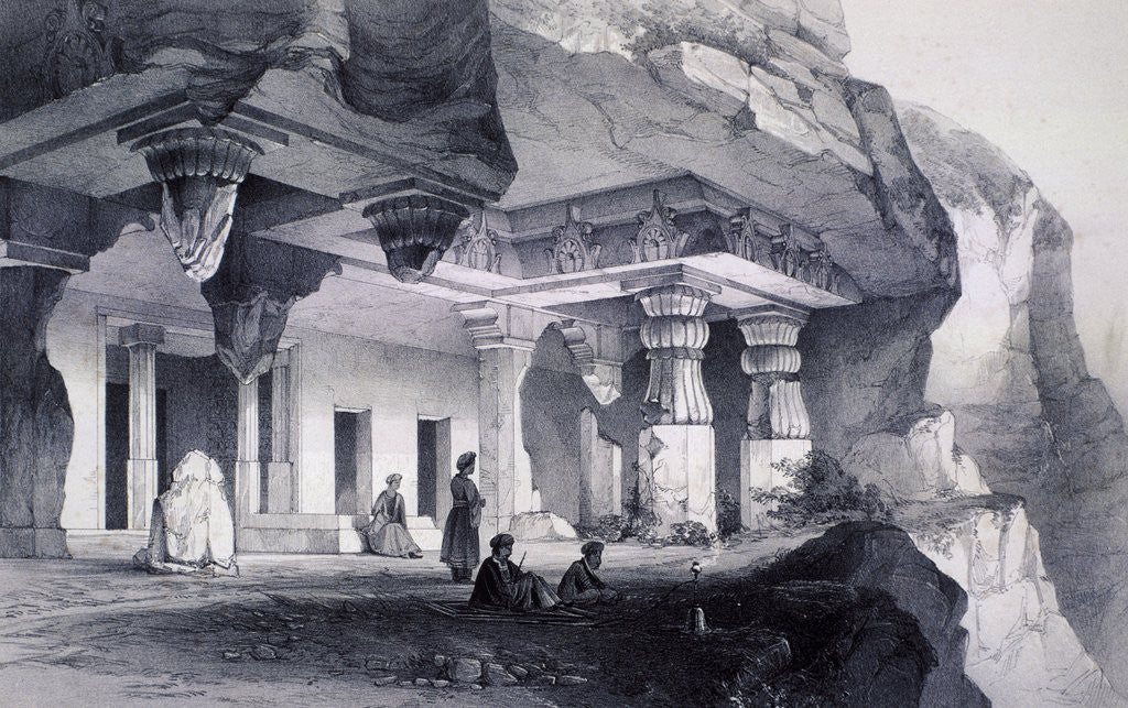 Detail of Ajunta (sic), Vihara Cave Number Seven by Thomas Colman Dibdin