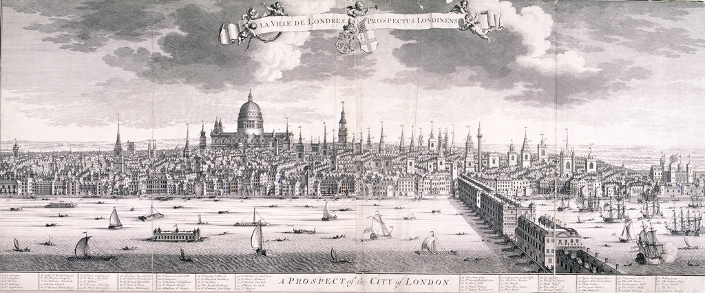 Detail of Panoramic view of London by Benjamin Smith