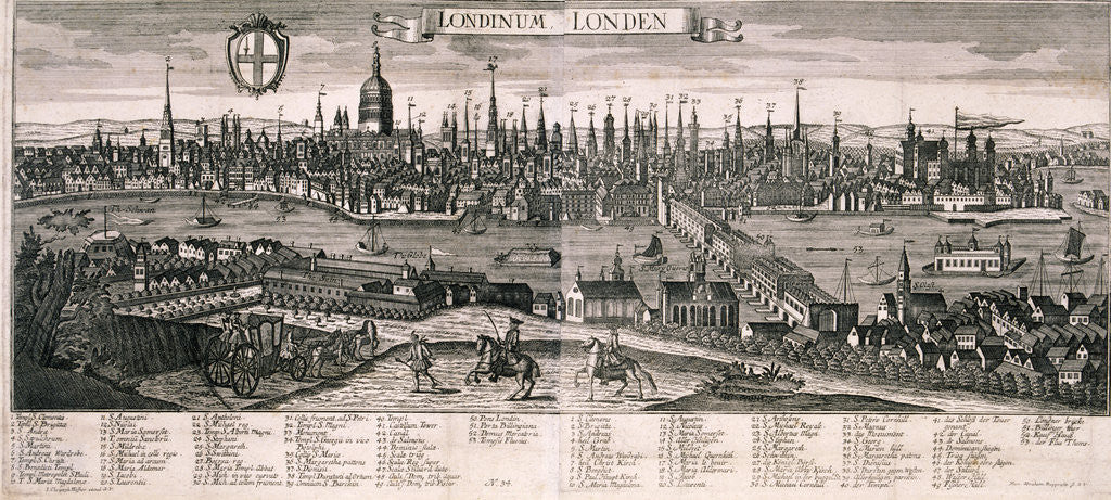 Detail of Panoramic view of London by Marc Abraham Ruprecht