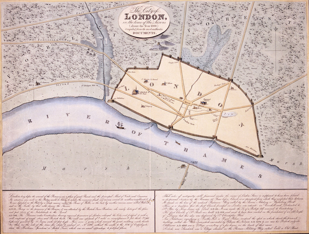 Detail of Map of London by Anonymous