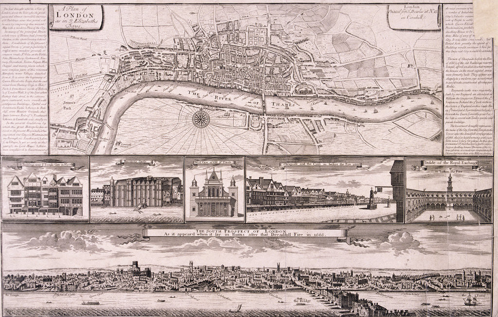 Detail of City of London, c1560 by Anonymous