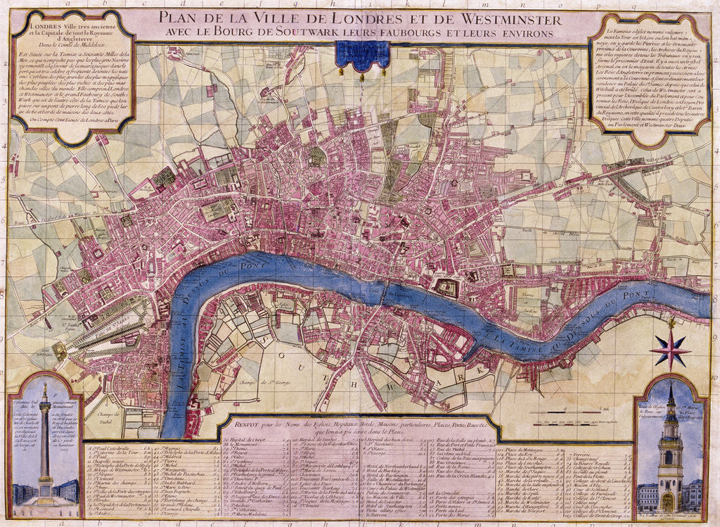 Detail of Map of London by Anonymous