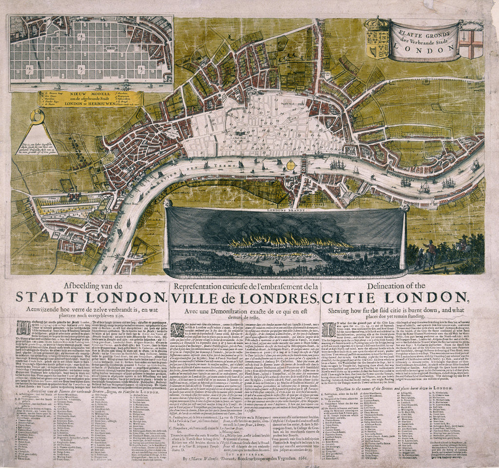 Detail of Map of London by Anonymous