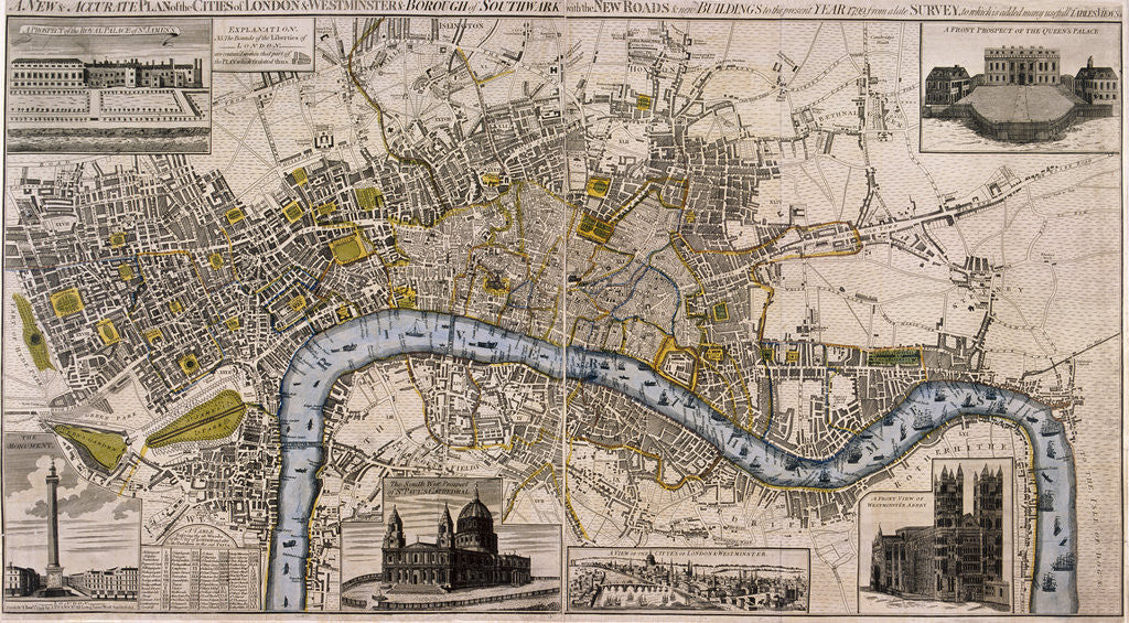 Detail of Map of London by Anonymous