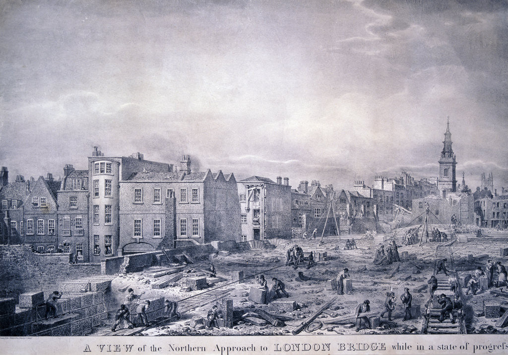 Detail of King William Street, London by George Scharf