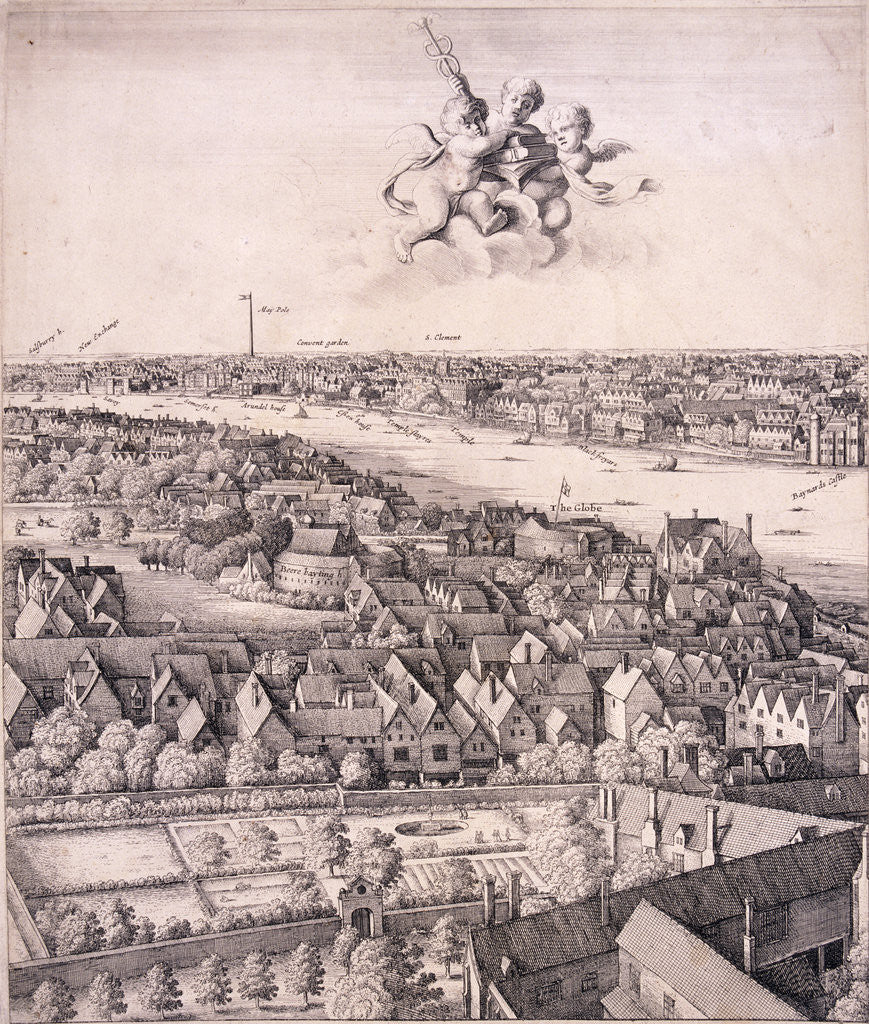 Detail of Panoramic view of London by Wenceslaus Hollar
