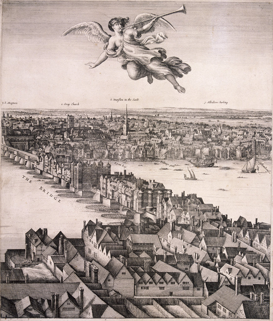 Detail of Panoramic view of London by Wenceslaus Hollar