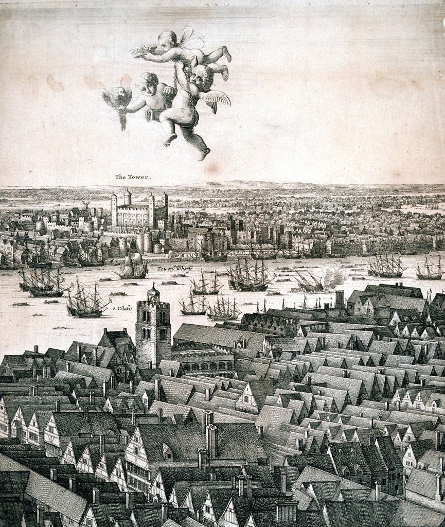 Detail of Panoramic view of London by Wenceslaus Hollar