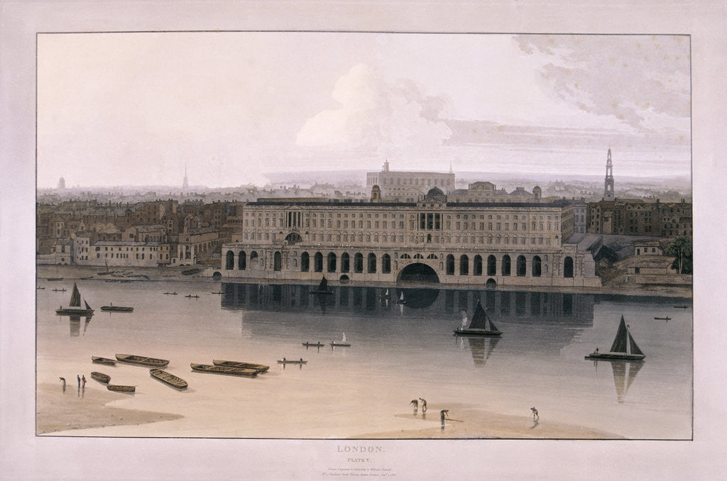 Detail of Somerset House, London by William Daniell
