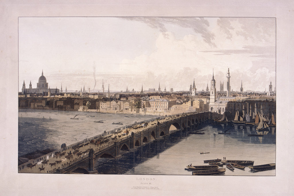 Detail of London Bridge by William Daniell