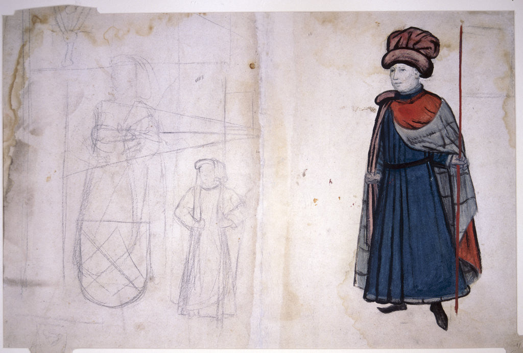 Detail of Medieval figure by Anonymous