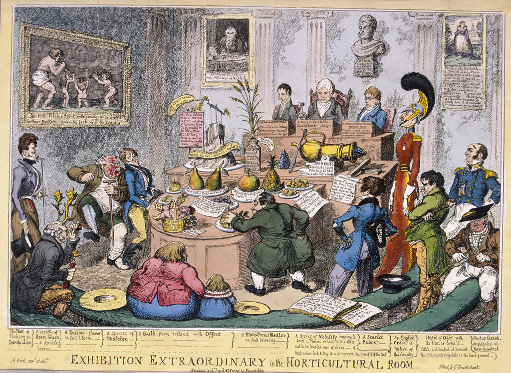Detail of Exhibition at the Royal Horticultural Society, London by George Cruikshank