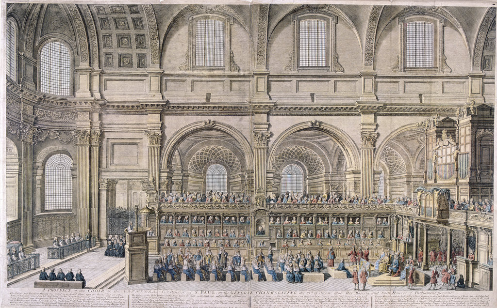 Detail of St Paul's Cathedral, London, 1706 by Robert Trevitt