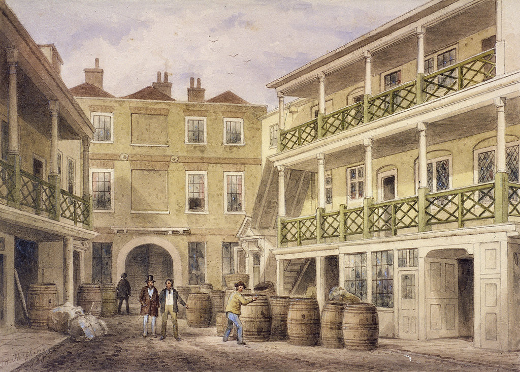Detail of Bell Inn, Aldersgate Street, London by Thomas Hosmer Shepherd