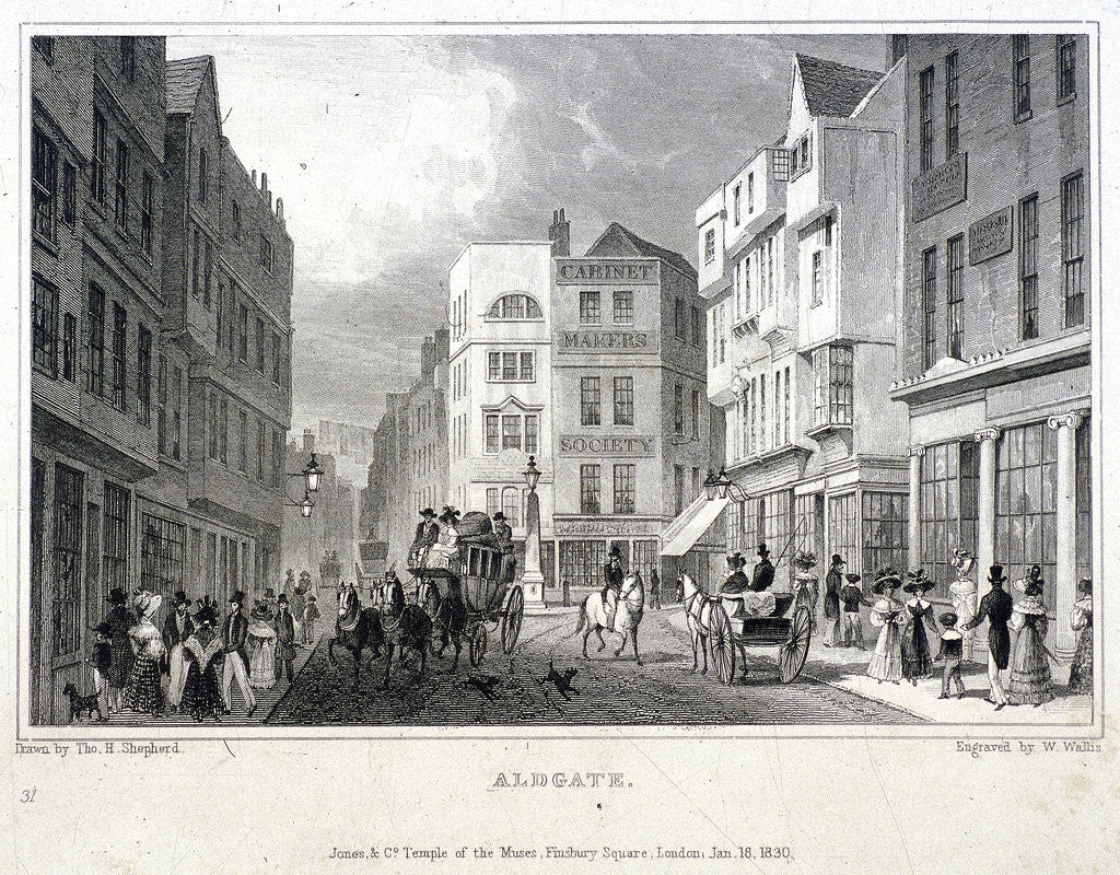 Detail of Aldgate, London by W Wallis