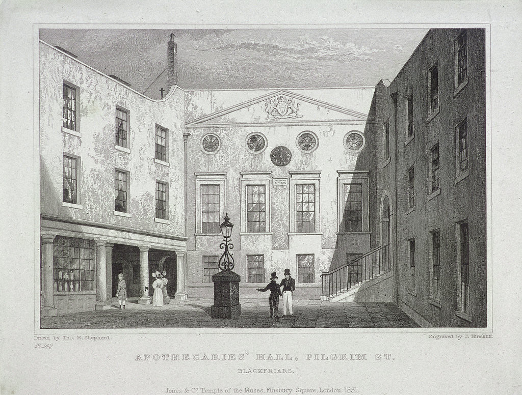 Detail of Apothecaries Hall, London by J Hinchcliff