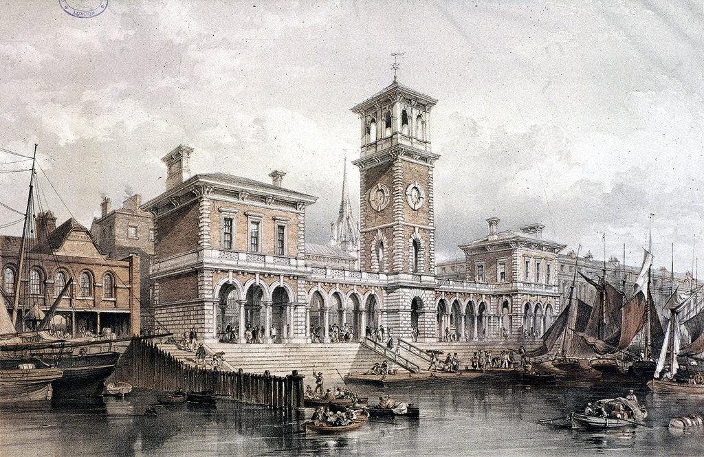 Detail of Billingsgate Wharf and Market, London by George Hawkins
