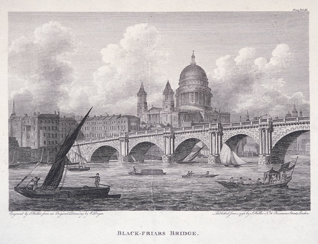 Detail of Blackfriars Bridge, London by George Cooke