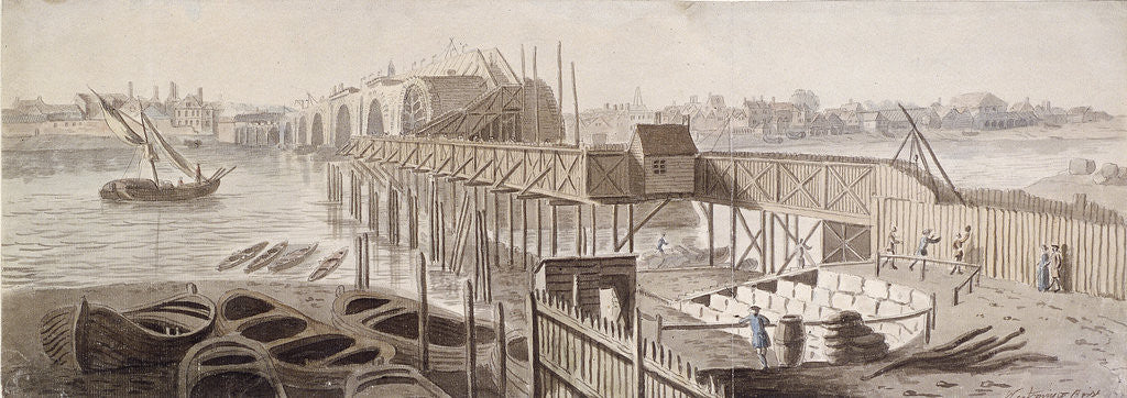 Detail of Construction of Blackfriars Bridge by Francis Grose