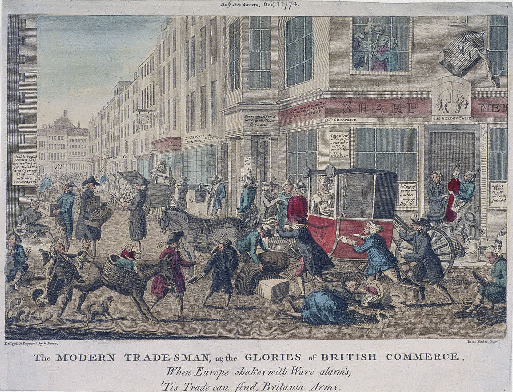 Detail of The modern tradesman, or the glories of British commerce by G Terry