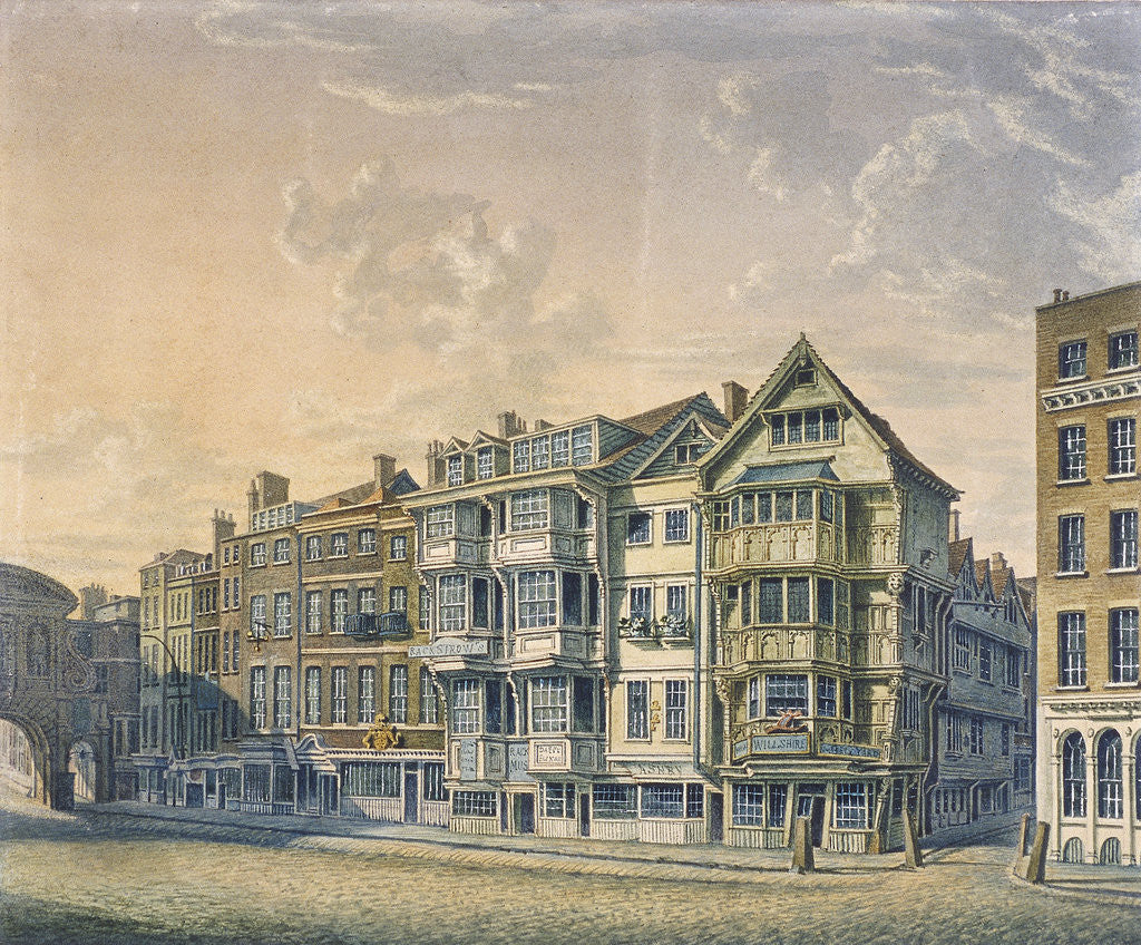 Detail of Fleet Street, London, 1798 by William Capon