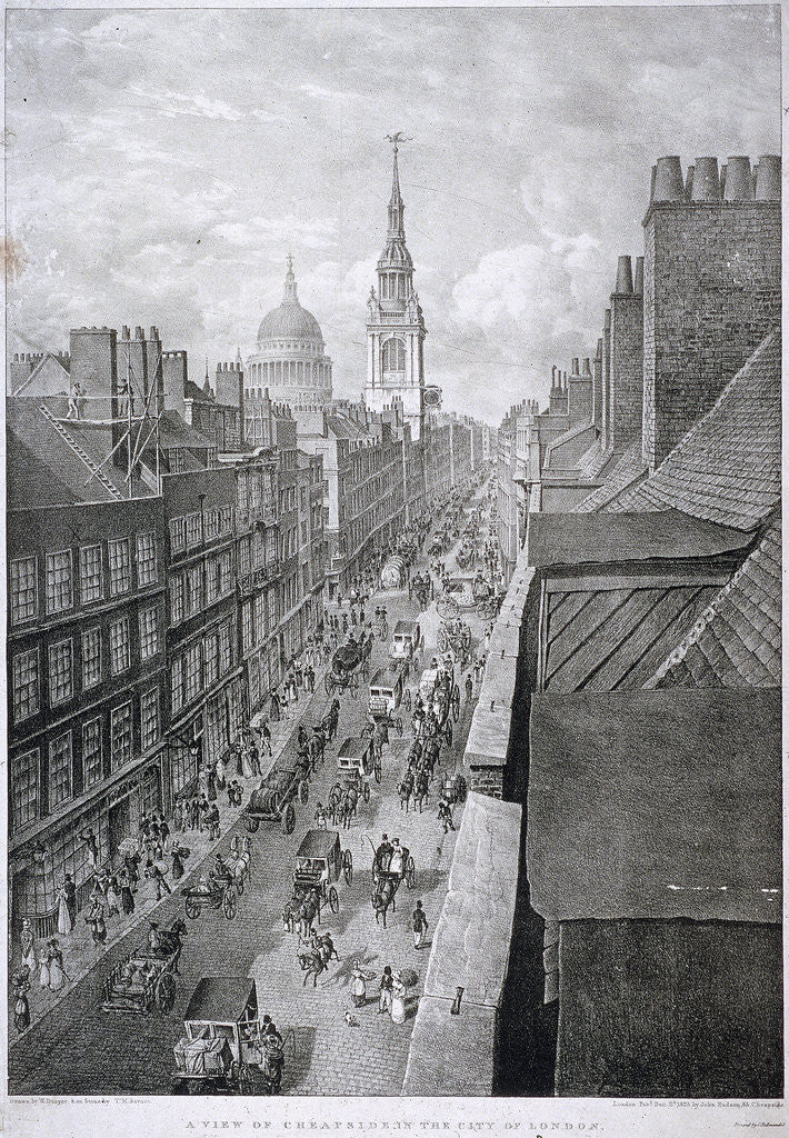 Detail of Cheapside, London by Thomas Mann Baynes