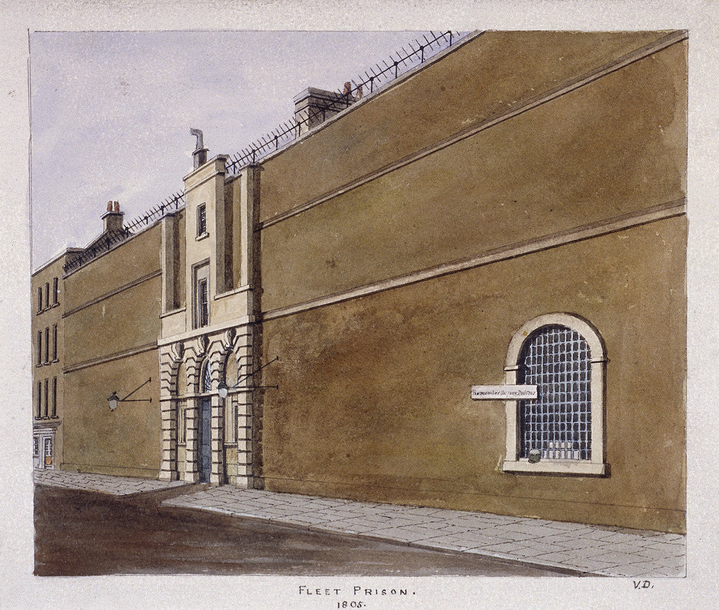Detail of Fleet Prison, London by Valentine Davis