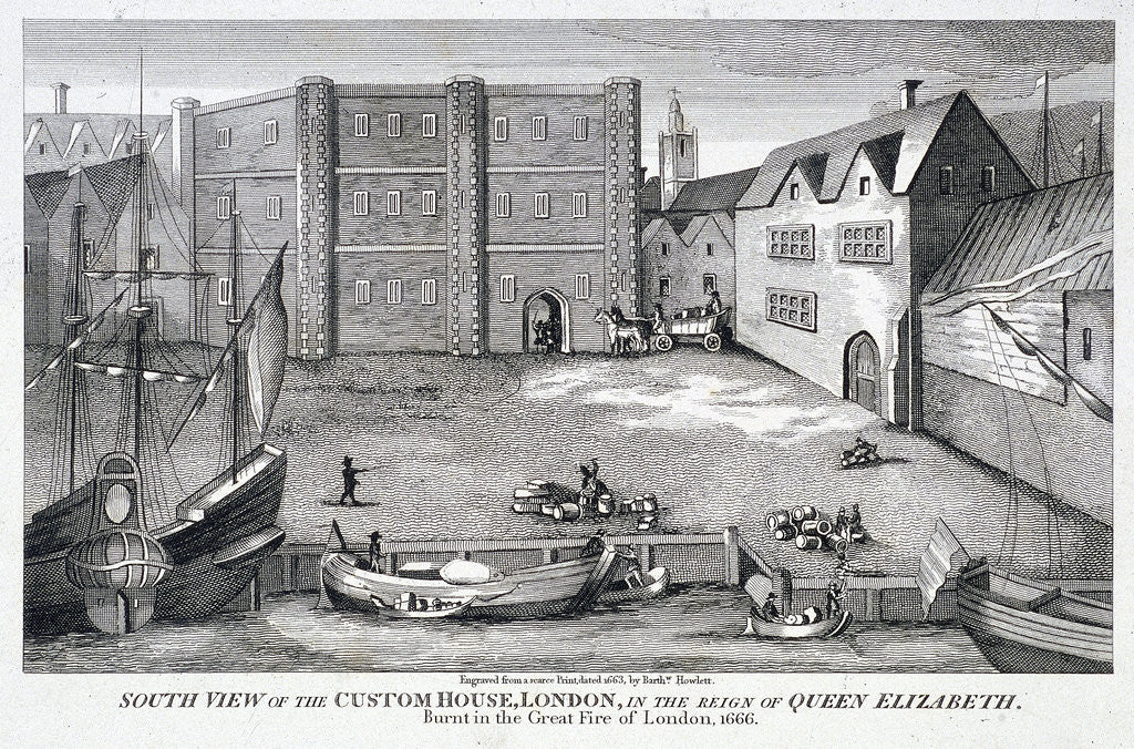 Detail of Custom House, London by Bartholomew Howlett