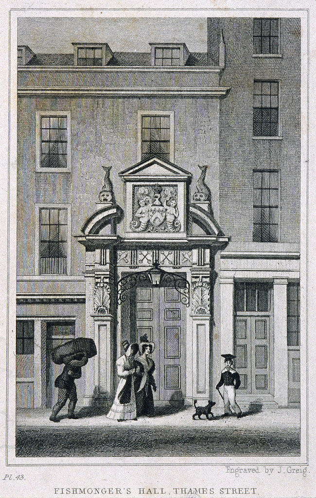 Detail of Fishmongers' Hall, Thames Street, London by John Greig