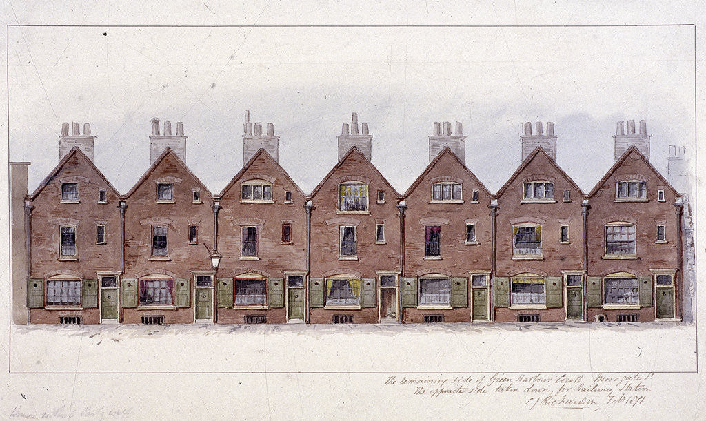 Detail of Green Arbour Court, Little Moorfields, London by Charles James Richardson