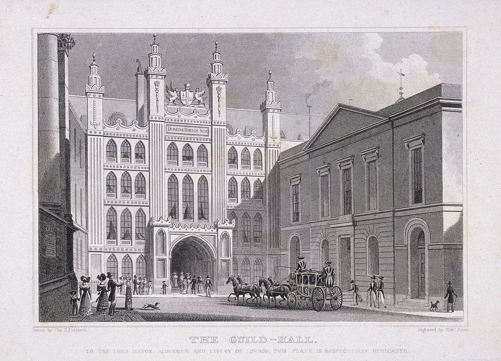 Detail of Guildhall, London by R Acon