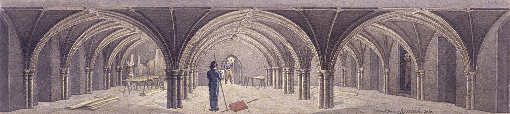 Detail of Guildhall Crypt, London by Robert Blemmell Schnebbelie