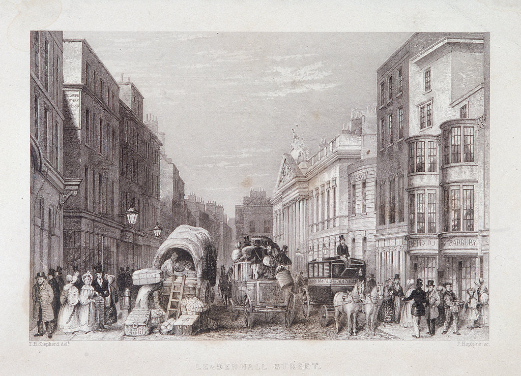 Detail of Leadenhall Street, London by J Hopkins