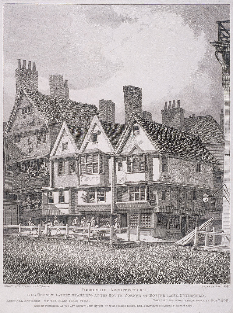 Detail of Hosier Lane, London by John Thomas Smith