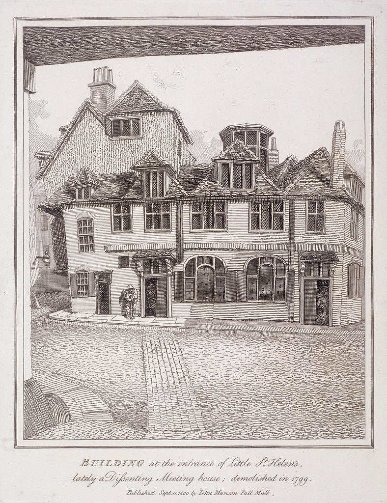 Detail of Little St Helen's, London by John Thomas Smith