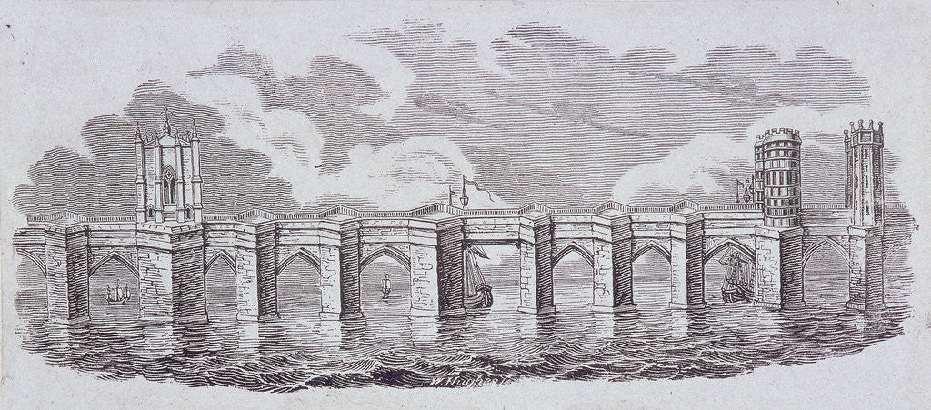 Detail of London Bridge (old), London by Anonymous