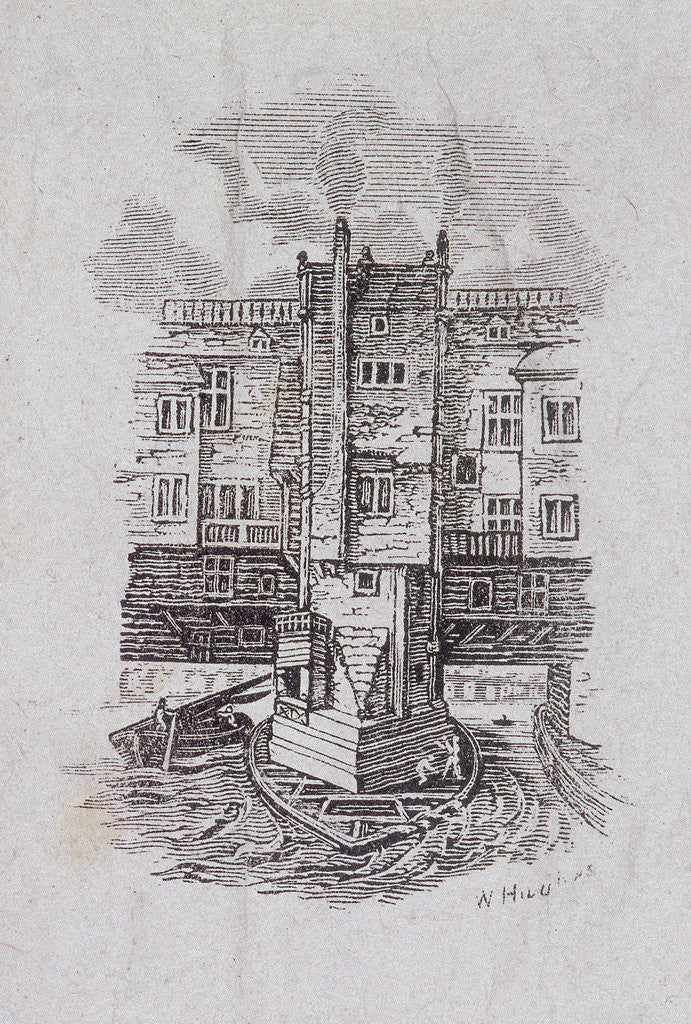 Detail of London Bridge (old), London. c1870 by W Hughes