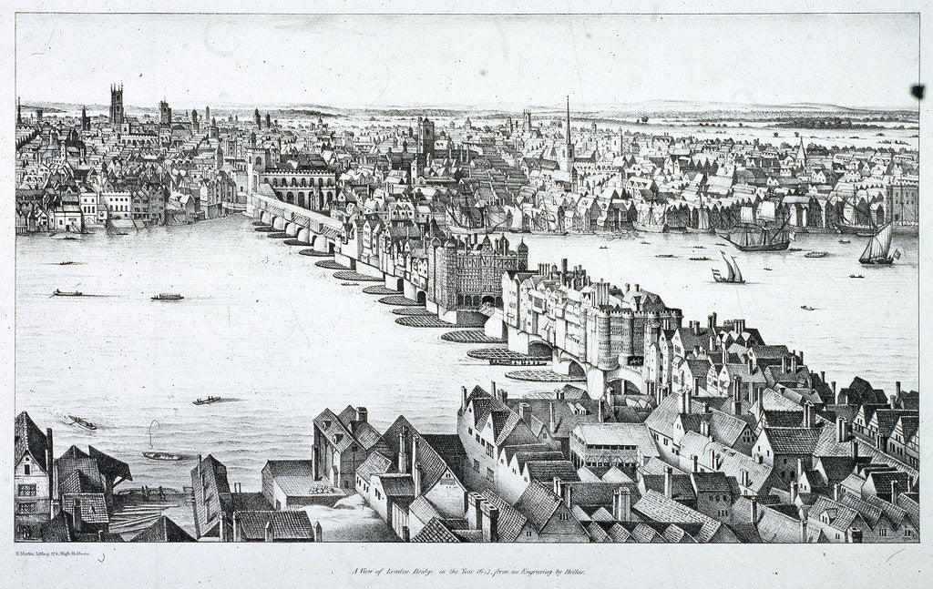 Detail of London Bridge (old), London by R Martin