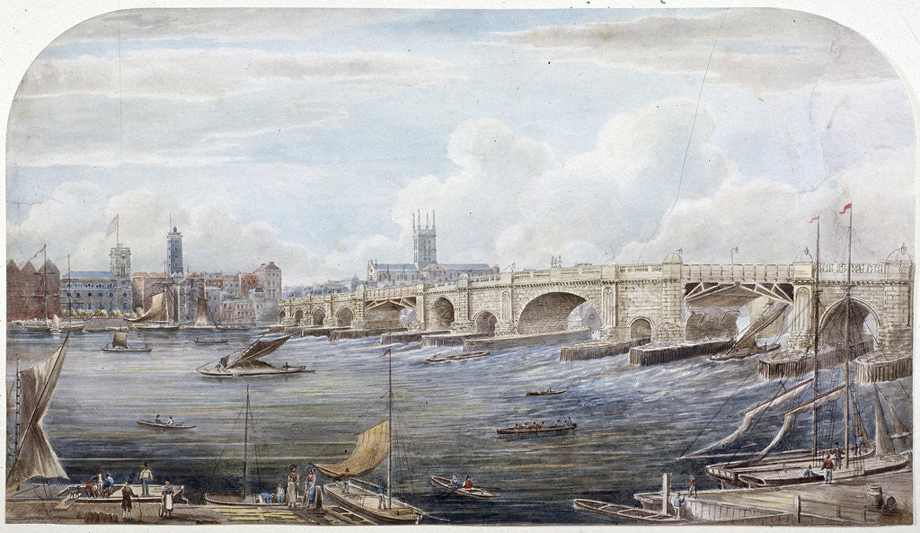 Detail of London Bridge (old), London by Anonymous