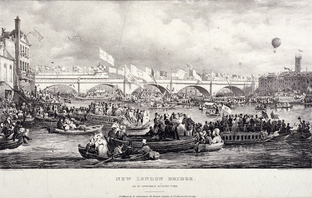Detail of London Bridge (new), London by Charles Etienne Pierre Motte