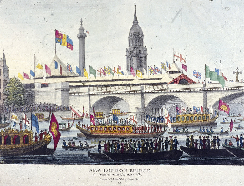 Detail of London Bridge (new), London by Henry Matthews