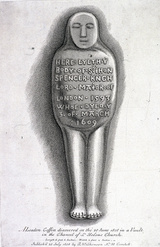 Detail of Leaden coffin of Sir John Spencer, St Helen, Bishopsgate, London by Anonymous