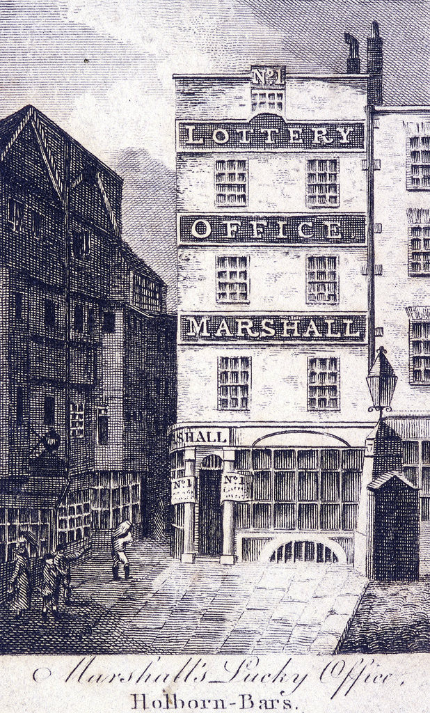 Detail of Marshall's Lottery Office, Holborn, London by Anonymous