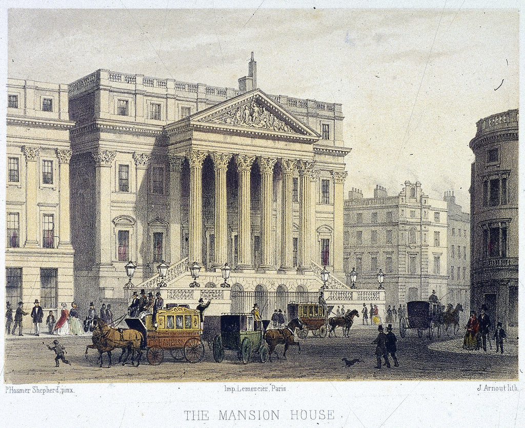 Detail of Mansion House (exterior), London by Jules Louis Arnout