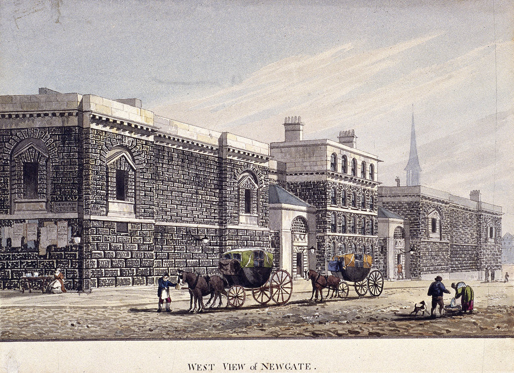 Detail of Newgate Prison, Old Bailey, London by George Shepherd