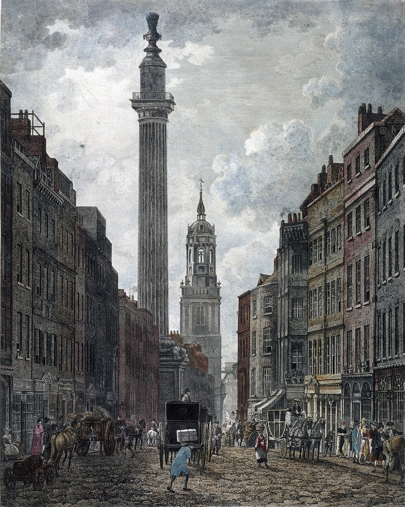 Detail of Monument, London by Thomas Malton II