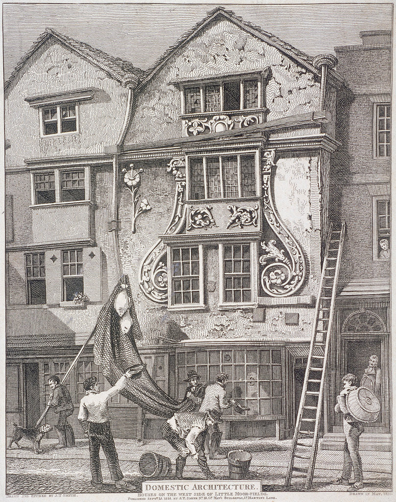 Detail of Moorfields, London by John Thomas Smith