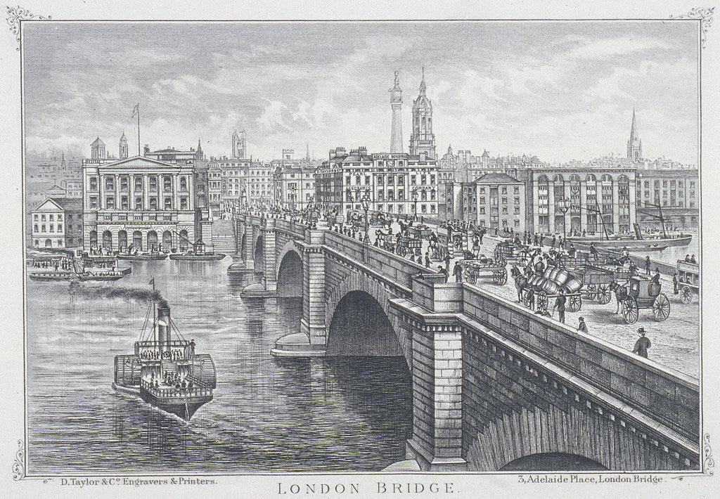 Detail of London Bridge (new), London by D Taylor & Co