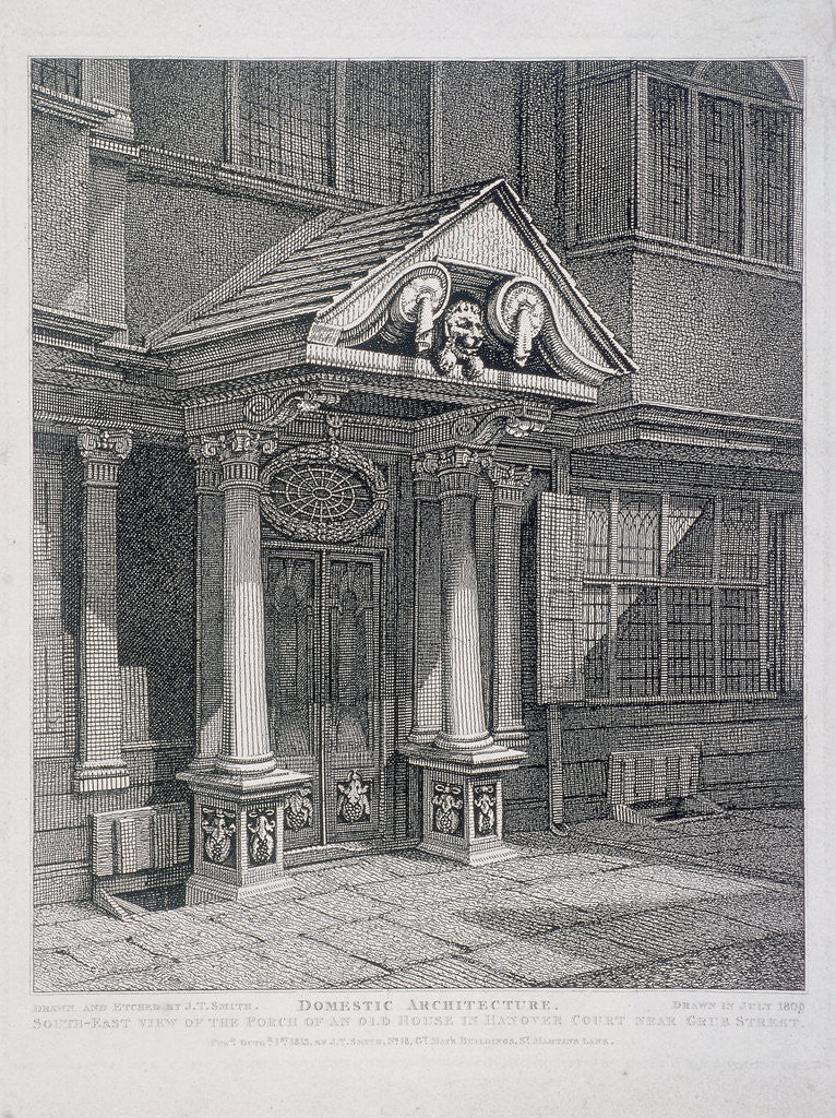 Detail of Milton Street, London by John Thomas Smith